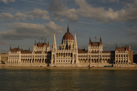 Parliment Building in Budapest, Hungary from the south side of the river.