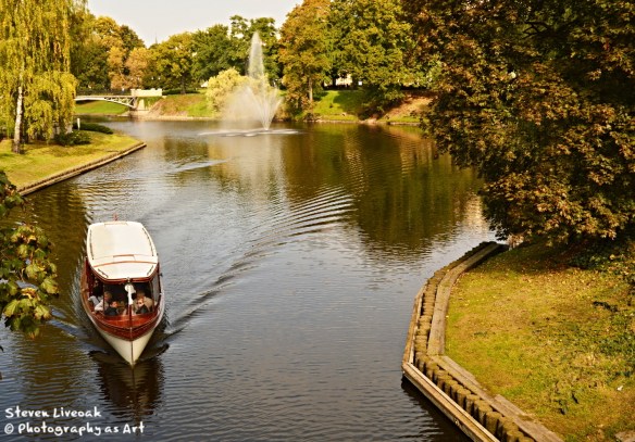 Canal with Boat - Riga